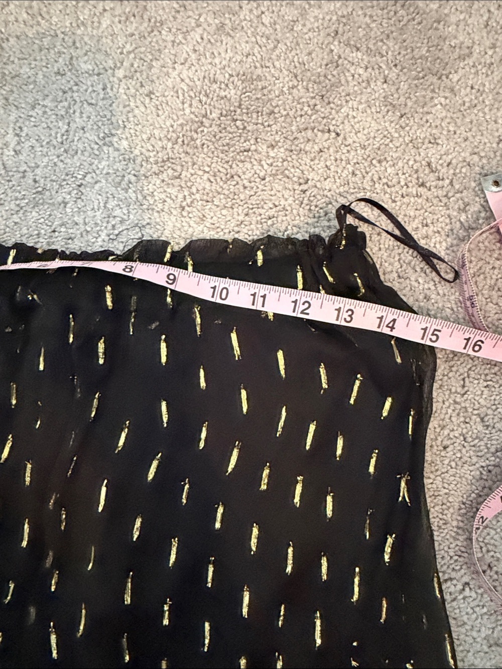 Angie Black Midi Skirt with Gold Accent Dots - Picture 4 of 7